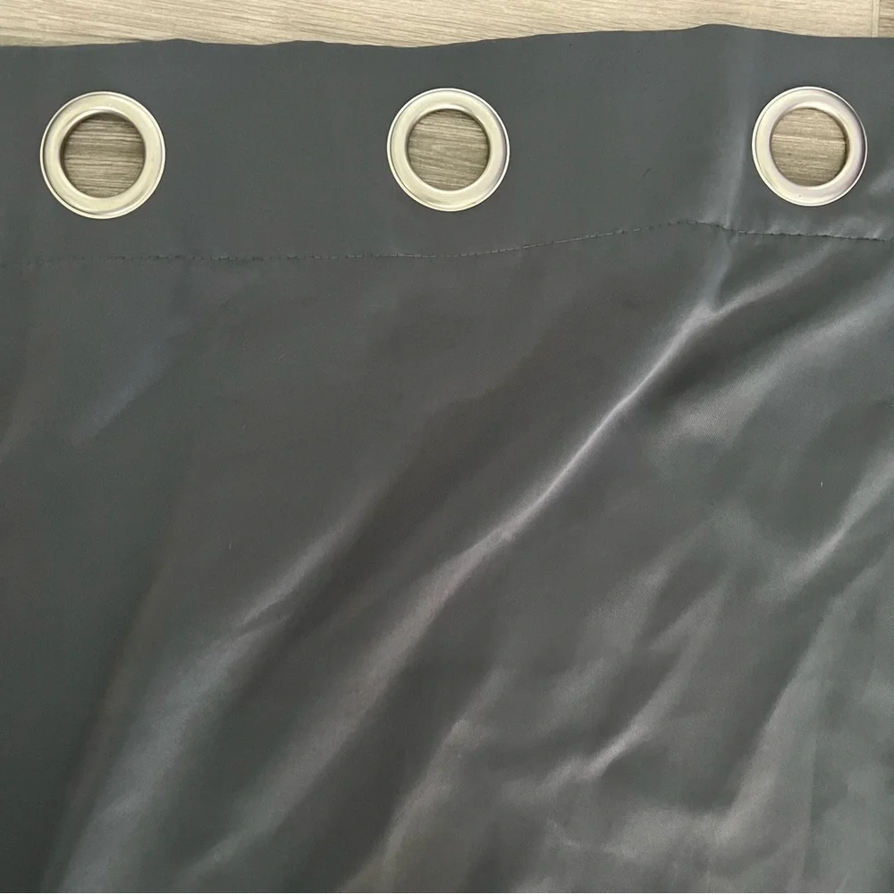 Set of 2 dark gray grommet curtain panels 53x105in